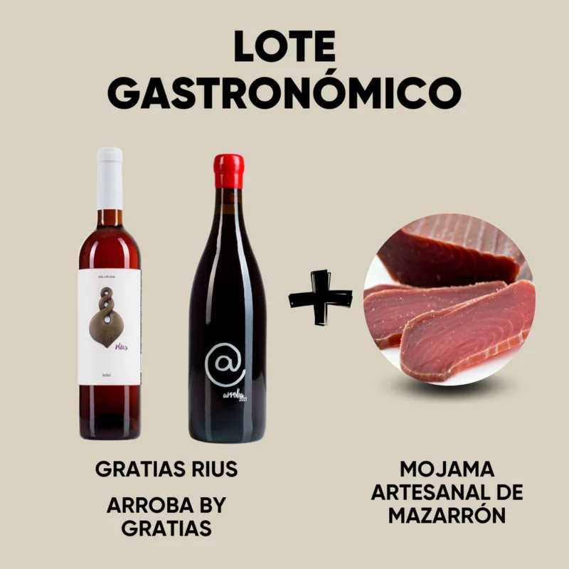 Lote gastronómico | Vino Arroba + Rius y mojama de Mazarrón